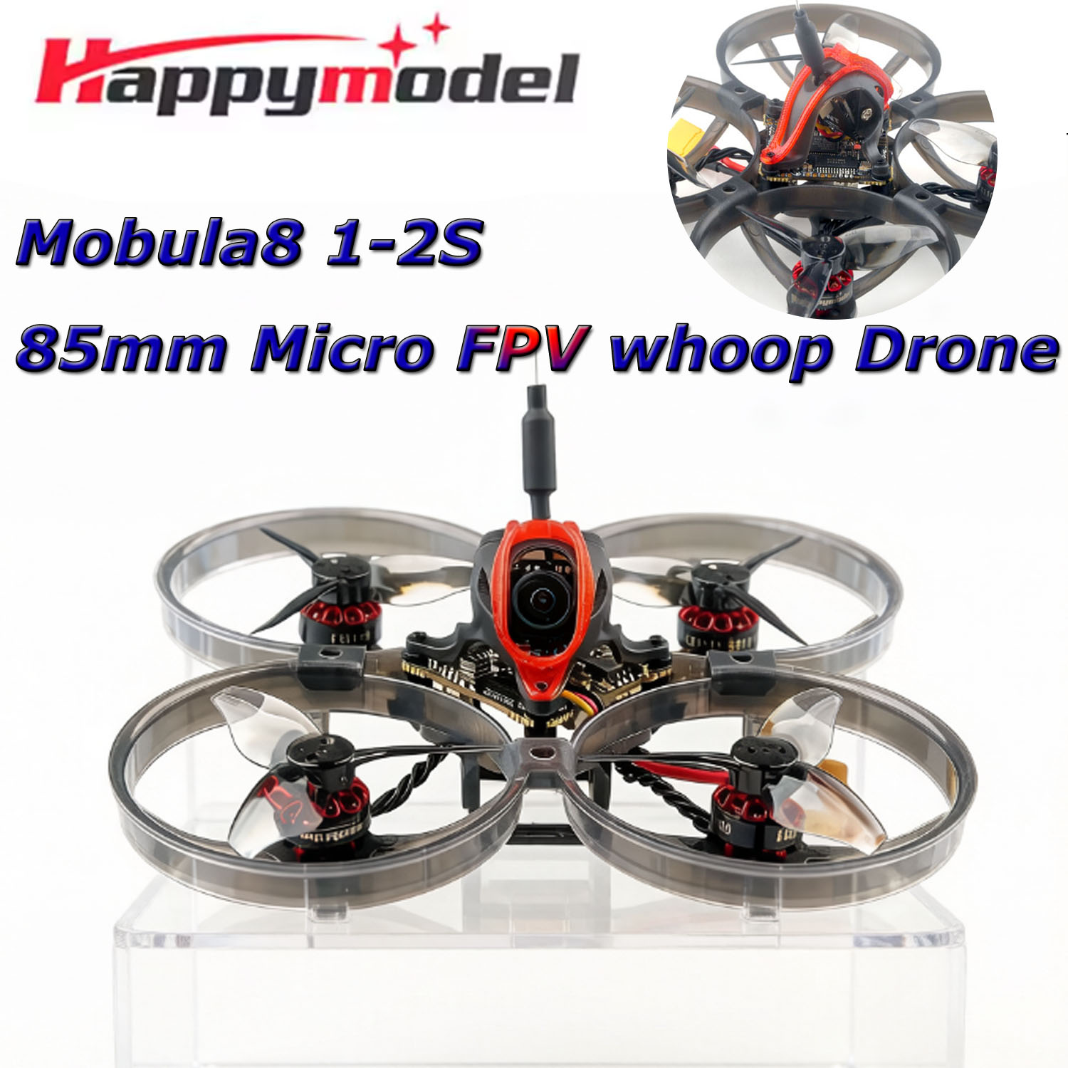 Drone Kit Beginner - HappyModel Mobula8 Drone/Frame KIT 1-2S 85mm
