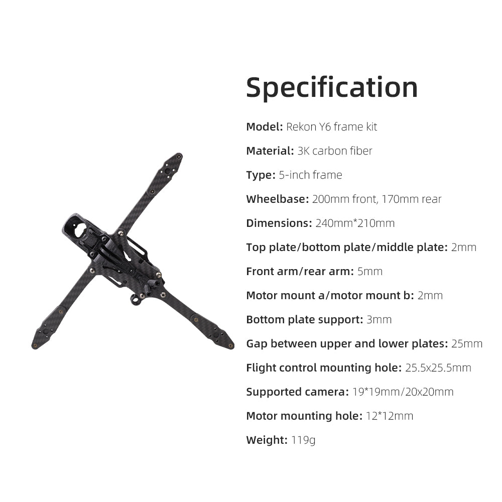 HGLRC Rekon Y6 Frame Kit 5 Inc - Drone Kit Hexacopter のレビューと価格